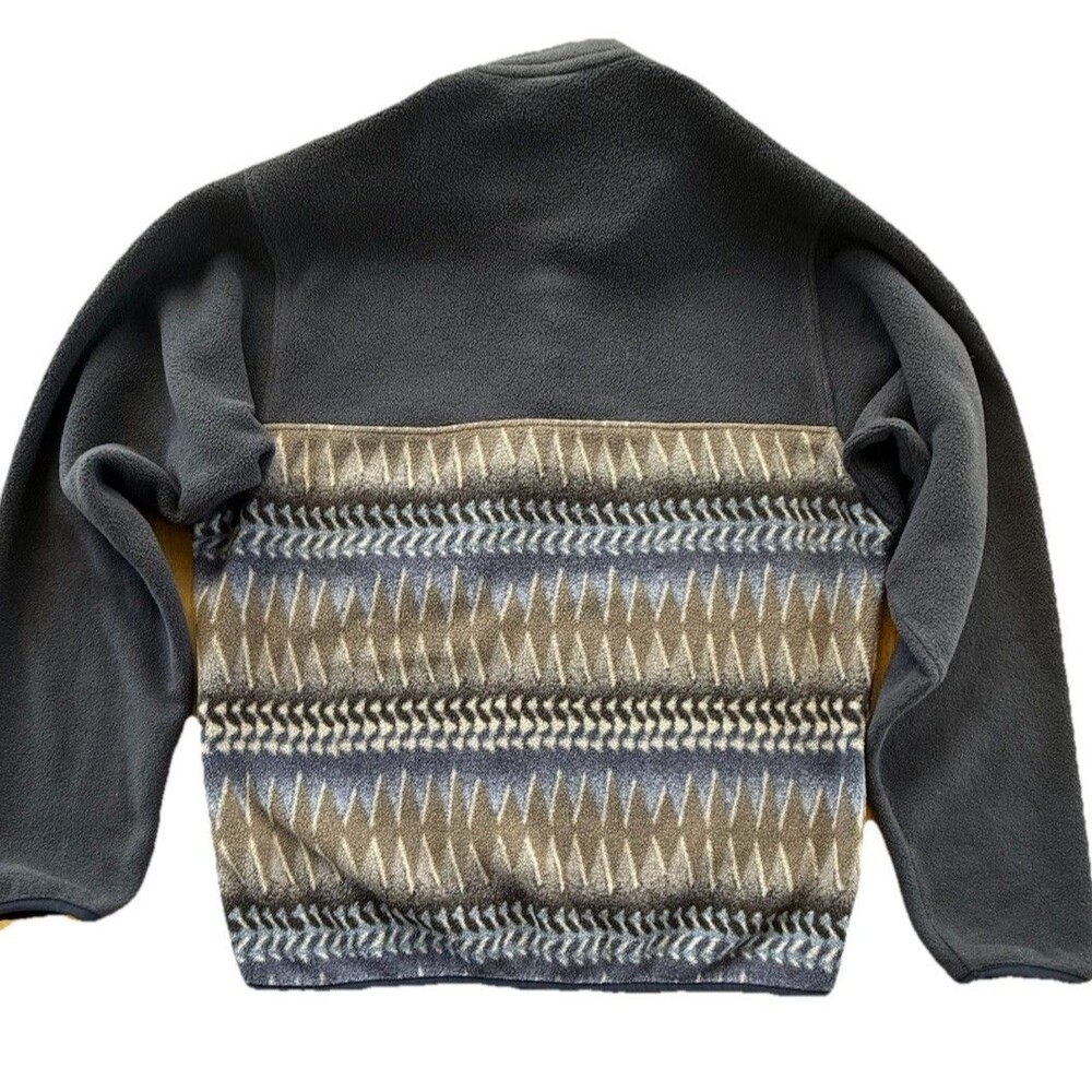 Patagonia Synchilla Snap T Fleece Men Sz S Bold Blue Grey Aztec Tribal Print EUC - Picture 10 of 12